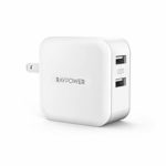 RAVPower USB 充電器 2ポート 24W アダプタ USB コンセント【PSE認証済み/急速/折畳式プラグ】 iPhone/iPad/Android 等のUSB機器対応 RP-UC11 (ホワイト)