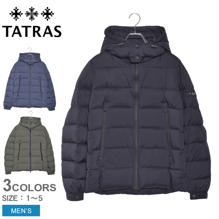 【SALE 限定クーポン配布】TATRAS タトラス ダウンジャケット メンズ ダウンコート 軽量 おしゃれ オシャレ アウター ブルゾン タイト シンプル ウール フード付き 防寒 ミリタリー 羽毛 黒 紺 MTA20A4568