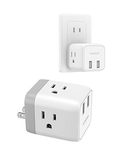 USBコンセント タップ 3AC口 2USBポート付き usb充電タップ 1875W usb コンセント TESSAN 分岐コンセント 電源タップ usb 直挿し タコ足 コンセント 家庭 海外旅行 外出に