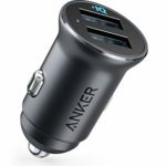 Anker PowerDrive 2 Alloy（24W 2ポートカーチャージャー)【PowerIQ搭載/コンパクトサイズ】iPhone、Android、IQOS対応（ブラック）