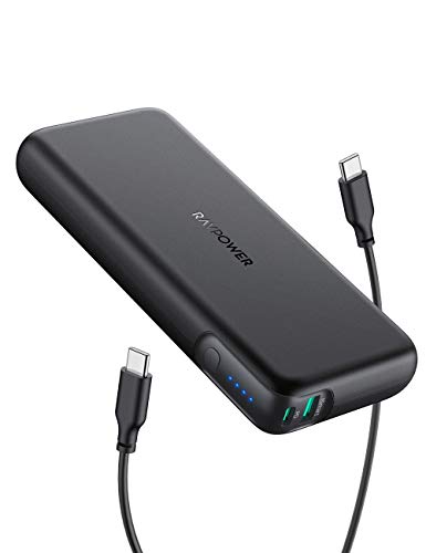 RAVPower モバイルバッテリー 20000mAh PD対応 60W USB-A+USB-C 2ポート 大容量iPhone/Android/MacBook/ノートパソコン/Switch等対応 PSE認証済 RP-PB201