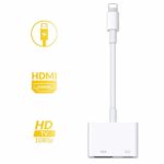 iPhone HDMI 変換アダプタ，ライトニング 変換アダプター digital avアダプタ 設定不要 操作簡単 高解像度 接続ケーブル Lightning HDMI ケーブル スマホ ゲーム TV視聴 iPhone se(第二世代)/11/11 Pro/11 Pro Max iPhoneX/XR/XS/XS Max/7/7plus/8/8plus (IOS12、13対応)