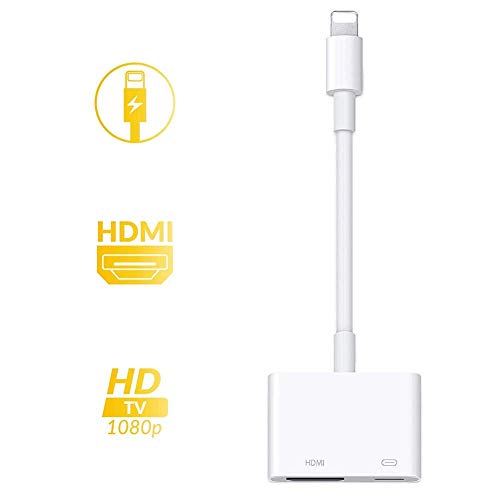 iPhone HDMI 変換アダプタ，ライトニング 変換アダプター digital avアダプタ 設定不要 操作簡単 高解像度 接続ケーブル Lightning HDMI ケーブル スマホ ゲーム TV視聴 iPhone se(第二世代)/11/11 Pro/11 Pro Max iPhoneX/XR/XS/XS Max/7/7plus/8/8plus (IOS12、13対応)