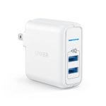 Anker PowerPort 2 Elite (24W 2ポート USB急速充電器)【PSE認証済/PowerIQ搭載/折りたたみ式プラグ搭載】 iPhone/iPad/Galaxy S9 / Xperia XZ1,その他Android各種対応 (ホワイト)