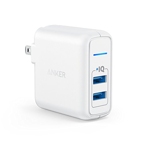 Anker PowerPort 2 Elite (24W 2ポート USB急速充電器)【PSE認証済/PowerIQ搭載/折りたたみ式プラグ搭載】 iPhone/iPad/Galaxy S9 / Xperia XZ1,その他Android各種対応 (ホワイト)