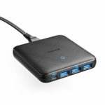 Anker PowerPort Atom III Slim (Four Ports)（PD対応 65W 4ポートUSB-C 急速充電器）【PowerIQ3.0搭載 / Power Delivery 対応/GaN(窒素ガリウム)採用】 iPhone 11 / 11 Pro / 11 Pro Max/XS、 MacBook Air、その他USB-C機器対応 (ブラック)