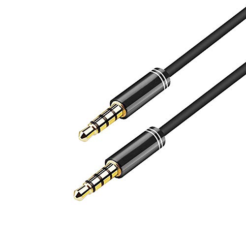 （4極 3.5mm）ARCHEER PROFESSIONAL CABLE 1.5m AUXケーブル オーディオステレオケーブル 高音質再生 Beatsヘッドホン、iPod、iPhone、iPad、PSP、ホームステレオ、カーステレオ他対応 (ブラック)