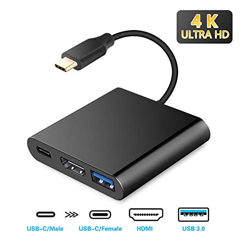 Type C Switch HDMI 出力 3in1 Switch ドック スイッチ HDMI 出力 ニンテンドースイッチ hdmi 変換アダプタ 4K解像度 USBタイプC 高速転送PDポート MacBook Pro/MacBook Air 13inch /iPad Pro など対応 ブラック 熱対策 (ブラック)