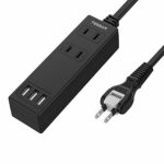 延長コード 1m 電源タップ USB コンセント 分岐 2個AC口 3USB充電ポート マルチタップ テーブルタップ たこ足配線 過電保護 雷ガード 家庭/オフィス/旅行に