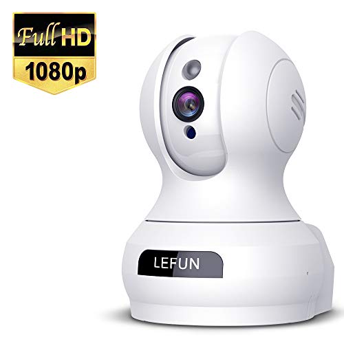 Lefun ネットワークカメラ1080P 200万画素 ベビーモニター IP監視防犯カメラ 高解像度 無線ワイヤレス屋内カメラ 【wifi 強化 遠隔スマホ操作 動体検知 警報通知 双方向音声 暗視機能 録画可能 技適済み ホワイト