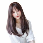 Cobiz ウィッグ ロング ミディアム フルウィッグ セミロング かつら レディース 女装 自然 wig ストレート ぱっつん前髪 ワンカール 医療用 小顔 耐熱 原宿系 ロリータ 黑 ネット/櫛付き