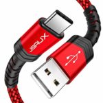 JSAUX USB Type C ケーブル【2m 一本入り】超高耐久ナイロン編み 万回以上の折り曲 USB C 2.4A急速充電 480Mb/s高速データ転送 QuickCharge3.0対応 56Kレジスタ使用 Samsung Galaxy Note10/9/8/S8/S8+/S9/S9+/s20/S20+/S20Ultra、LG G5/G6/V20/V30、Sony Xperia XZ/XZs/X Compact、Google Pixel 2 XL、Nexus 5X/6P、Huawei P9などのType-C機器対応 （赤）