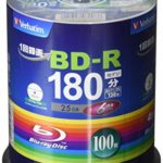 Verbatim バーベイタム 1回録画用 ブルーレイディスク BD-R 25GB 100枚 ホワイトプリンタブル 片面1層 1-6倍速 VBR130RP100SV4