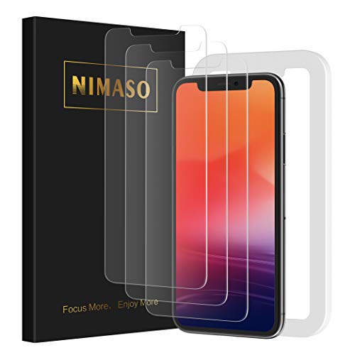 【3枚セット】Nimaso iPhone11 Pro Max/Xs Max（6.5 インチ）用 強化ガラス液晶保護フィルム【ガイド枠付き】 【日本製素材旭硝子製】（アイフォン11 Pro Max/Xs max 用）