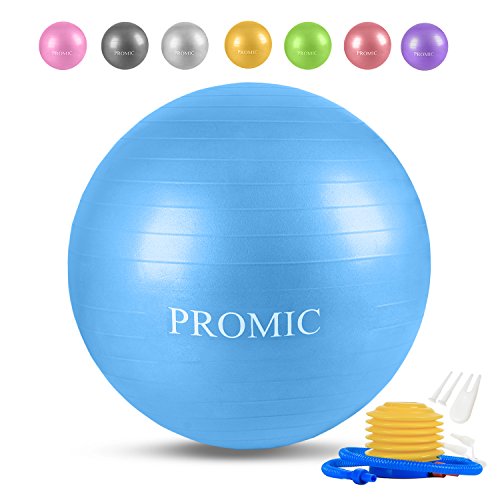 PROMIC バランスボール 45/55/65/75/85cm 8色 プロフェッショナルグレード フットポンプ付き アンチバースト ヨガボール エクササイズボール