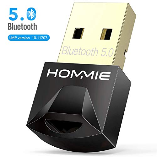 Bluetooth 5.0 USBアダプター Hommie トランスミッター ブルートゥース5ドングル ワイヤレス送信機 Class 2 windowsパソコン用 無線イヤホン キーボード接続