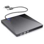 V-supre 外付け DVDドライブ CDドライブ PC ポータブル ドライブ USB3.0 Type-C DVD±RW DVDプレーヤー 読取・書込 薄型 Windows/Mac OS//Linux/Vista 対応 ブラック