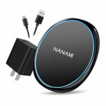 「USB充電器セット」NANAMI Qi ワイヤレス急速充電器 Quick Charge 3.0充電アダプター付属 置くだけ充電 充電パッド 5W / 7.5W / 10W qi充電 iPhone SE (第2世代) /11 / 11 Pro / Xs / XR / Xs Max / X / 8 / 8 Plus、Galaxy S20 /S10 / S10+ / S9 / S9+ / S8 / S8+ / Note 10 / Note 9 、Sony Xperia XZ3 Apple AirPods 2 / AirPods Pro ケース Qi機能搭載機種対応 日本語取扱説明書付 ブラック