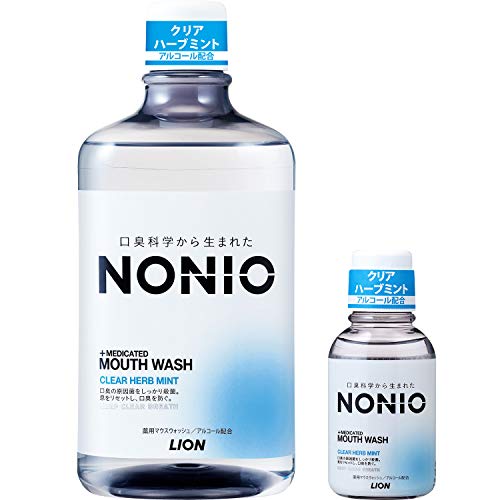 【Amazon.co.jp限定】 NONIO(ノニオ) [医薬部外品] マウスウォッシュ クリアハーブミント 洗口液 セット 1,000ml+ミニリンス80ml