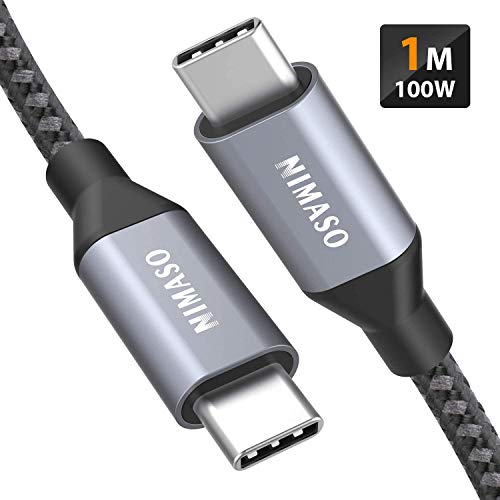 Nimaso USB C Type C ケーブル 【PD対応 100W/5A 急速充電 1m】タイプc ケーブル MacBook、iPad Pro (2018,2020)、Galaxy等type c機種対応(グレー)