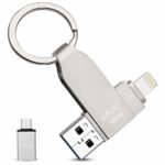 USBメモリ iPhone フラッシュドライブ 最新版 アイフォン メモリ IOS Android PC 人気 USB 両面挿しスマホ USB メモリー iPAD USB iPhone対応 フラッシュドライブ Android パソコン対応 アイフォン用 USBメモリ OTG Android USB iPhone iPad iPodの容量不足解消 アルミ合金製 WIVIC 128GB 銀色