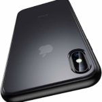 Meifigno iPhone Xs ケース iPhone X ケース ブラック [強化ガラスフィルム付き] [軍事レベル認証] マット 半透明 ソフトなTPUエッジ+かたいPC裏側 耐久性 耐衝撃 指紋防止 ワイヤレス対応 アイフォンX カバー 5.8インチ (ブラック)