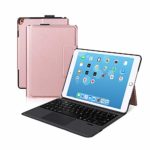 [iPad 10.2/10.5通用]Ewin® 新型 iPad キーボード ケース 一体式Bluetoothキーボード タッチパッド付き 超薄型 ワイヤレスキーボード pencil収納 日本語説明書付き（ローズゴールド）