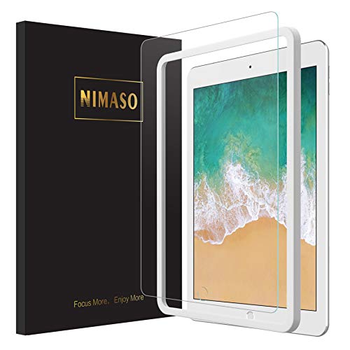 【ガイド枠付き】Nimaso iPad 9.7 ガラスフィルム （2018/2017）/ iPad Pro 9.7 /Air2/Air （2013）/New iPad 9.7インチ 用 フィルム 強化ガラス 液晶保護フィルム