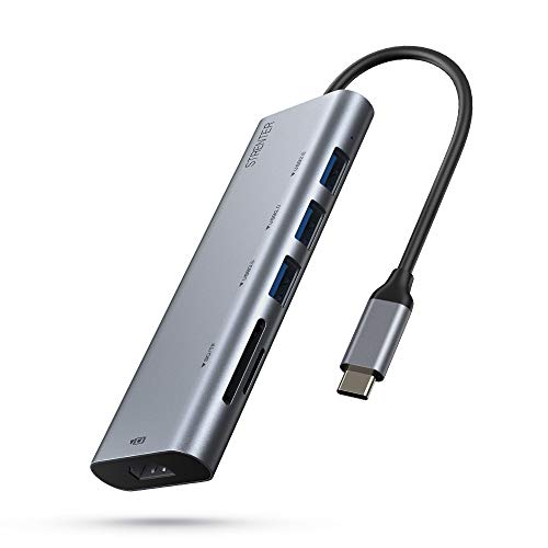 STRENTER USB C ハブ 6in1 高速 USB Type Cハブ 4K HDMI出力 USB3.0 ハブSD/Micro SD カードリーダー マイクロ タイプC HDMI 変換 アダプタ コンパクト MacBook MacBook Pro/Air/ChromeBook/Surface GO/Pro7等対応 グレー