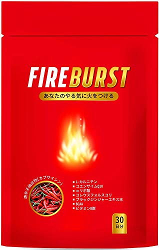 【FIRE BURST】 L-カルニチン BCAA サプリ 燃焼系 ダイエット 厳選素材 30日分