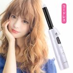 【コードレスで使える！USB充電式カールアイロン】 KEYNICE ヘアアイロン 18mm コテ カール 温度LCD表示 カールアイロン 3段階温度調節 誤動作防止 充電式 USB充電 持ち運び 携帯用 プレゼント