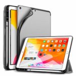 ESR iPad 7 ケース 2019モデル ペンシル収納可能 iPad 10.2インチ カバー ソフトフレキシブル 耐衝撃 傷防止 オートスリープ/ウェイク ペンシルホルダー付き 三つ折りスタンド iPad第7世代2019専用(グレー)