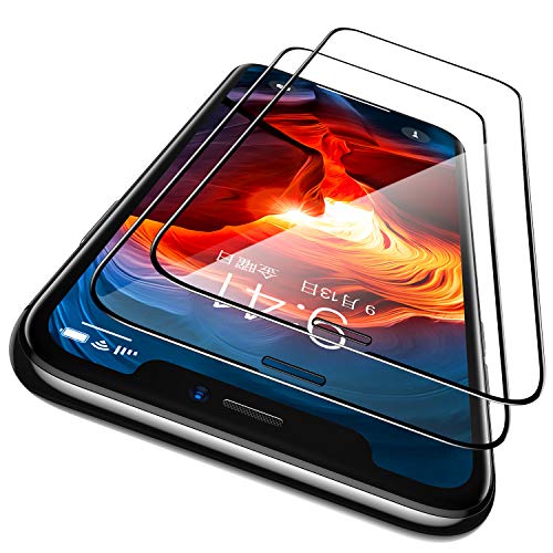 CASEKOO iPhone 11 / iPhone XR ガラスフィルム ガイド枠付き 2枚セット 日本旭硝子製 全面保護フィルム 強化ガラス 透過率99.9% 気泡ゼロ 飛散防止（ アイフォン11/アイホンXR 用 フィルム 6.1インチ ）