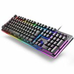 ゲーミングキーボード RGB1680万色 8種類LED色変え 3つライティングモード 最大9000万回使用寿命 106キー日本語配列 有線キーボード 25キー防衝突 防水仕様 Windows/Mac OS対応 仕事PC用/自宅ゲーム用 日本語説明書付き メーカー2年保証