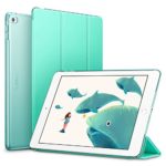 ESR iPad Air2 ケース 軽量 薄型 オートスリープ スタンド機能 半透明ー PUレザー 傷つけ防止 三つ折タイプ iPad Air2専用(モデル番号A1566 A1567)スマートカバー(ミントグリーン) 4894240019399