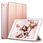 ESR iPad Mini4 ケース クリア iPad Mini4 カバー レザー PU スタンド機能 スリム傷つけ防止 オートスリープ ハード三つ折タイプ iPad Mini4(第四世代) 専用スマートカバー(ローズゴールド)