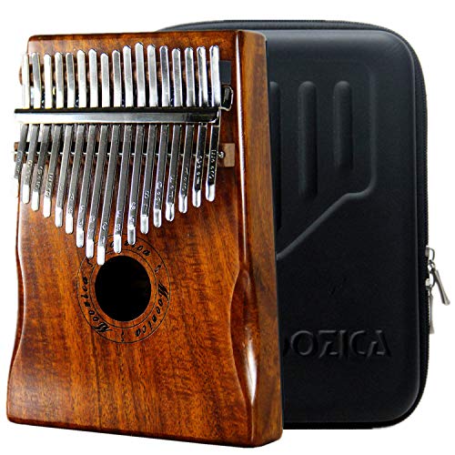 MOOZICA カリンバ 17キー C調 初心者向けかりんば 高品質アカシアコア木材 Kalimba 17key親指ピアノ 楽器 調音ハンマー 日本語説明書と楽譜 防振収納ケース付き