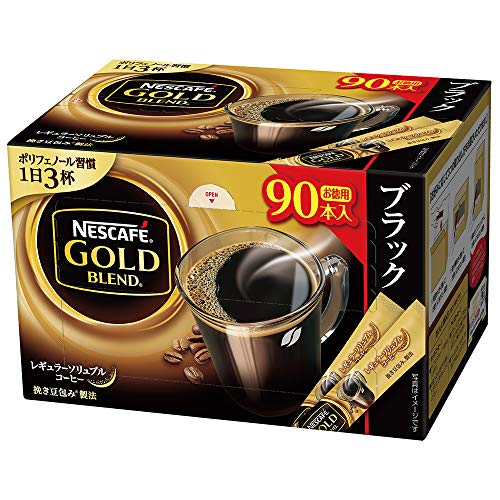 ネスカフェ ゴールドブレンド スティック ブラック 90P 【レギュラーソリュブルコーヒー】【個包装 スティックタイプ】【大容量】