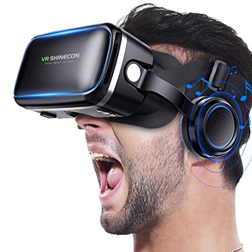 Betidom VRゴーグル VRヘッドセット 3D ゲーム 映画 動画 VR グラス メガネ 4.0～6.2インチ iPhone Android スマホ用 VRヘッドマウントディスプレ ヘッドホン一体型