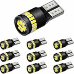 AUXITO T10 LED ホワイト 爆光 10個 ポジションランプ led キャンセラー内蔵 2W 24個3014LED素子 30000時間寿命 12V LED 白 ルームランプ/ナンバー灯 1年保証