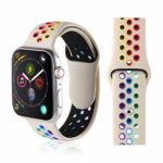 コンパチブルApple Watch バンド42mm44mm互換性のあるiWatchシリー5/4/3/2/1アップルストラップ40mmソフトシリコンバンドapple Watch スポーツバンド42mm apple Watchバンド44mmシリコーン (42mm/44mm, グレー/マルチカラー)