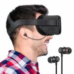 KIWI design Oculus Quest 専用インイヤーヘッドホン イヤホン ステレオ 高音質 オキュラス クエスト用 （ブラック 1対セット）