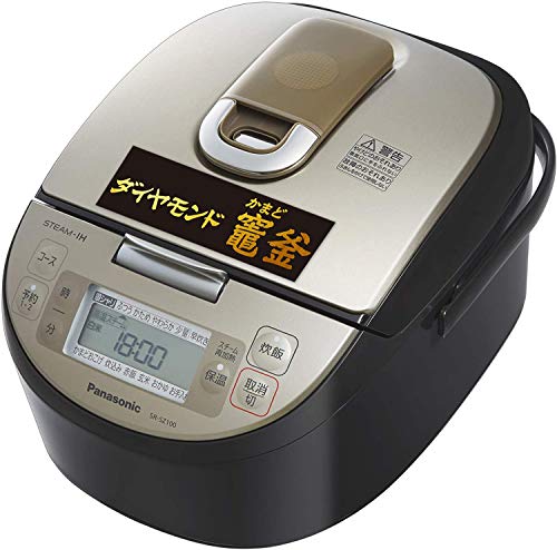 【Amazon.co.jp限定】パナソニック 炊飯器 5.5合 スチームIH式 ダイヤモンド竈釜 ブラック SR-SZ100-K