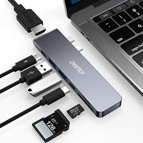 USB C ハブ 7in1 【40g 超軽量】 MacBook Pro ハブ 4K HDMI / Thunderbolt 3 ポート 100W PD急速充電ポート / 5Gbps高速データ転送ポート5K@60Hzビデオ出力 / Micro/SDカードスロット / USB 3.0ポート*2 Type C ハブ MacBook Air HUB MacBook Pro 2020/ 2019/ 2018/ 2017/ 2016, MacBook Air 2020/ 2019/ 2018 対応