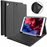 iPad 10.2 キーボード ケース 第7世代 [ペンシルホルダー付き] 2019モデル Bluetooth キーボードカバー 脱着式 多角度調整 傷つけ防止 耐久性 [ iPad 10.2/iPad Air3/Pro 10.5と一緒に使用可能] (ブラック)