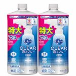 【Amazon.co.jp 限定】【まとめ買い】キュキュット クリア泡スプレー 食器用洗剤 無香性 詰め替え 720ml×2個