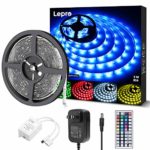 LEDテープライト 防水 RGB テープライト 5m 屋内屋外兼用 SMD5050 ledテープ 300灯 DIY マルチカラー 間接照明 44キーリモコン 調光調色 両面テープ カット可能 取付簡単 看板 天井 棚下 照明 コレクション ゲーム室 装飾用 ledテープライト 2年間保証付き