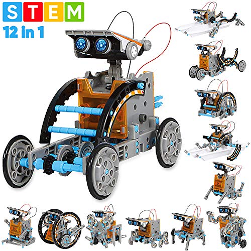 Sillbird STEM教育ソーラーロボットキット キッズ 科学玩具 12種類ロボット DIY知育玩具キット 組み立て式 科学実験 8-12歳以上の子供に適用 太陽光発電