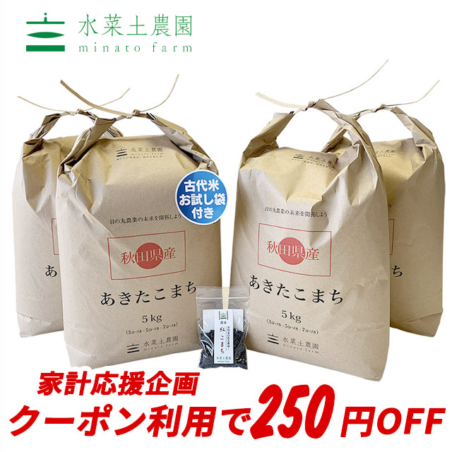 【おまけ付き】【クーポン配布中】秋田県産 農家直送 あきたこまち 精米20kg（5kg×4袋）令和元年産 / 古代米お試し袋付き