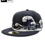 今すぐ使える15%offクーポン NEW ERA ニューエラ キャップ 59FIFTY 浮世絵 波 ネイビー 12326396 メンズ レディース 帽子 cap 刺繍 日本 送料無料